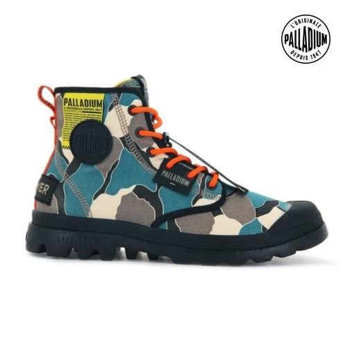 Palladium Pampa Lite Overlab Men's Boots Camo | UK H097-FDM